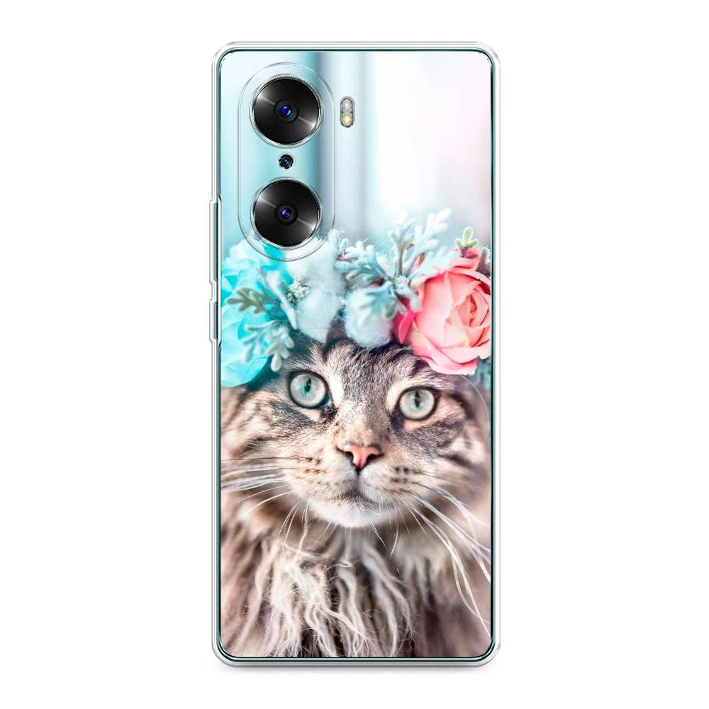 

Чехол Awog на Honor 60 "Кот в венке", Разноцветный, 6106650-2