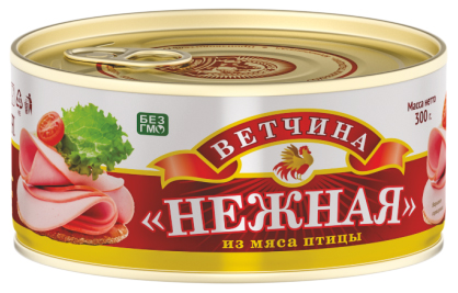 

Ветчина Сохраним традиции нежная из мяса птиц 300 г