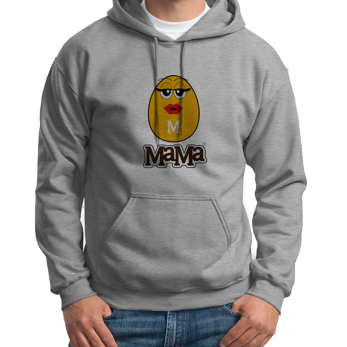 

Худи унисекс CoolPodarok Семья. Мама яйцо белое 48 RU, CX48S043540