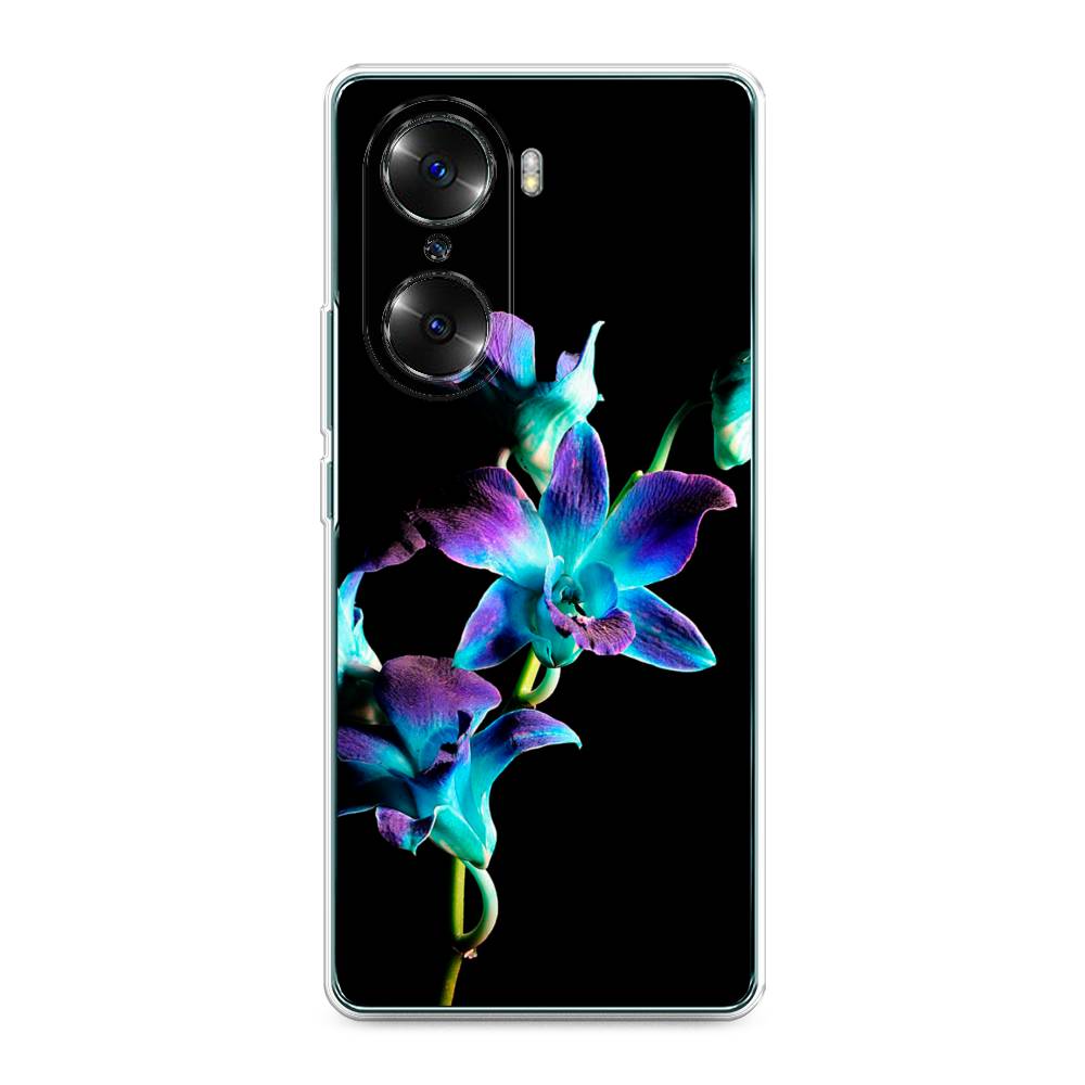 

Чехол Awog на Honor 60 "Синий цветок на черном", Разноцветный, 6106650-8