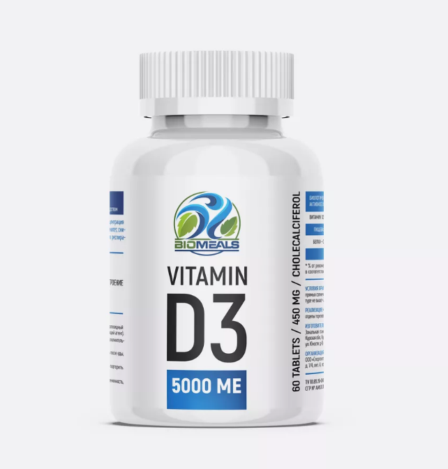 

Biomeals Vitamin D3 5000 ME 60 таблеток