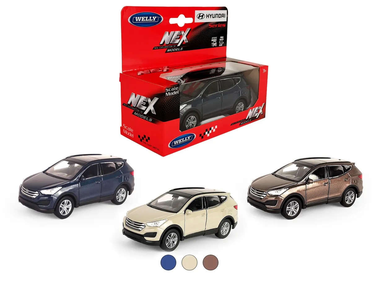 

Машинка Welly 1:38 Hyundai Santa Fe, пруж мех, цв в ассортименте, 43677W