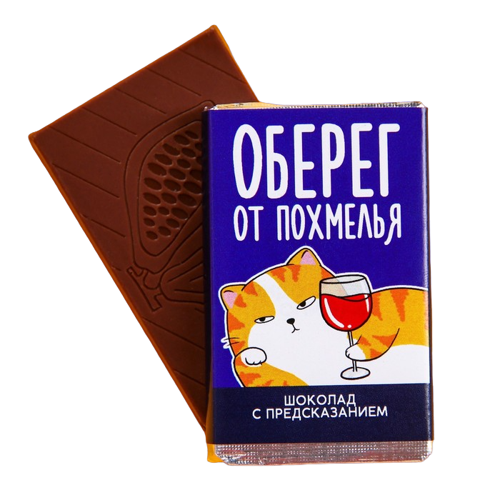 

Шоколад молочный Оберег от похмелья с предсказанием, 12 г.