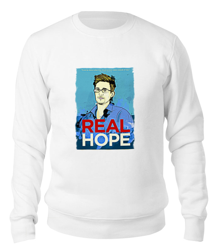 

Свитшот унисекс Printio Edward snowden белый L, Edward snowden