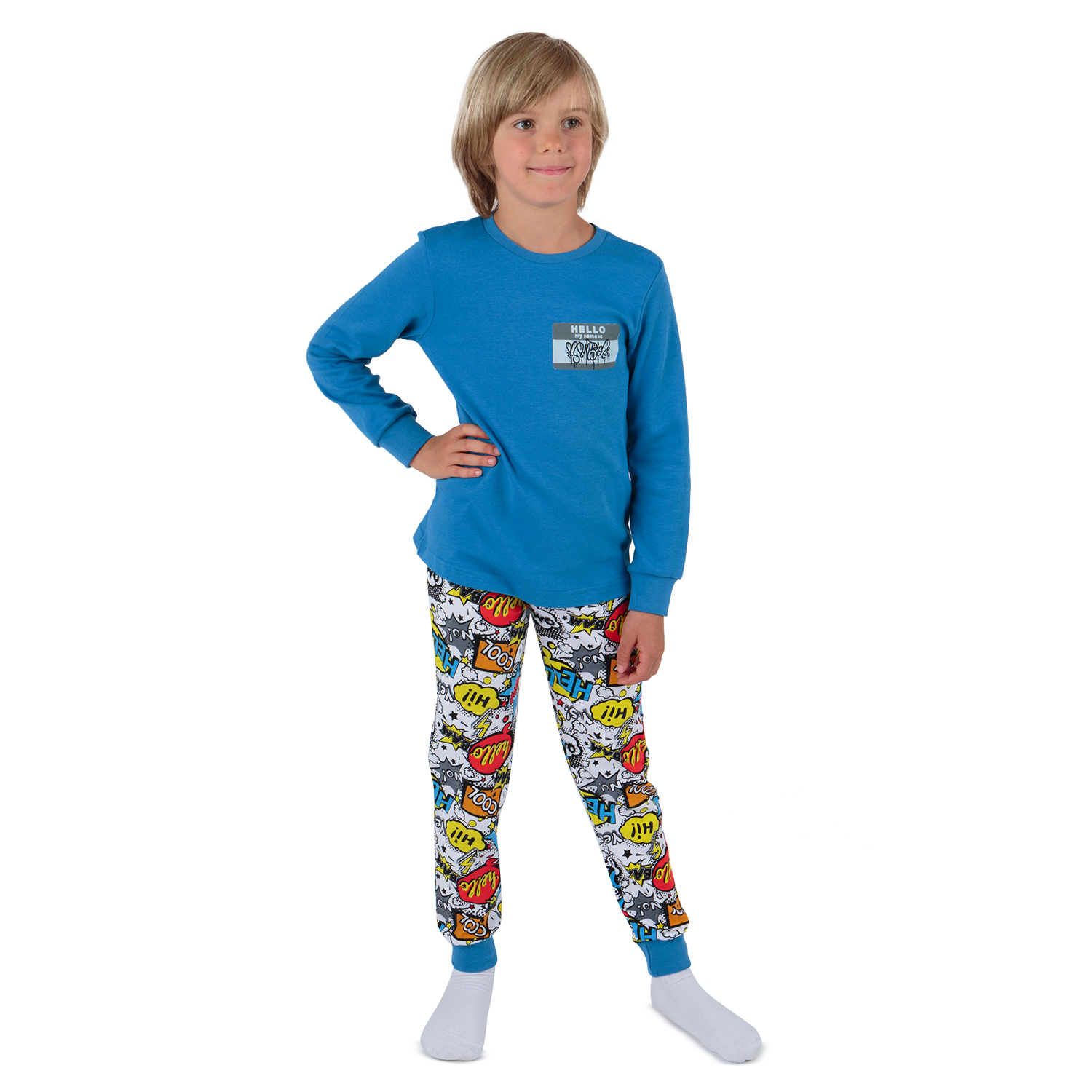 фото Пижама джемпер/брюки leader kids, цвет: голубой р.134