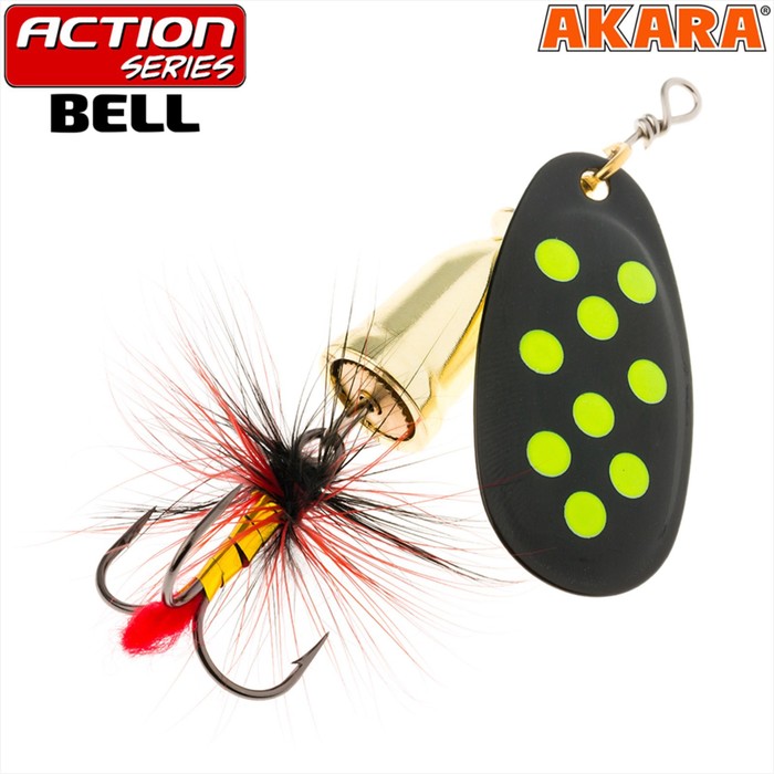 

Блесна вращающаяся Akara Action Series Bell, 6 г, цвет A7, Черный