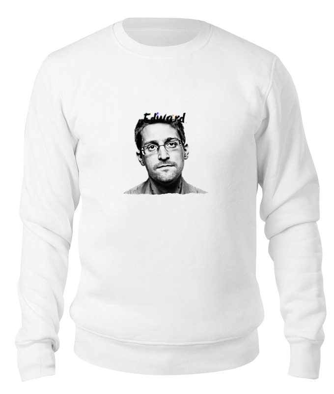 

Свитшот унисекс Printio Edward snowden белый L, Edward snowden