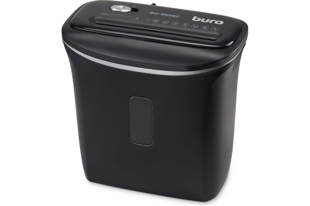 

Уничтожитель бумаг Buro Home BU-S506C, P-4, 4х36 мм, 5 лист. одновременно, 12л