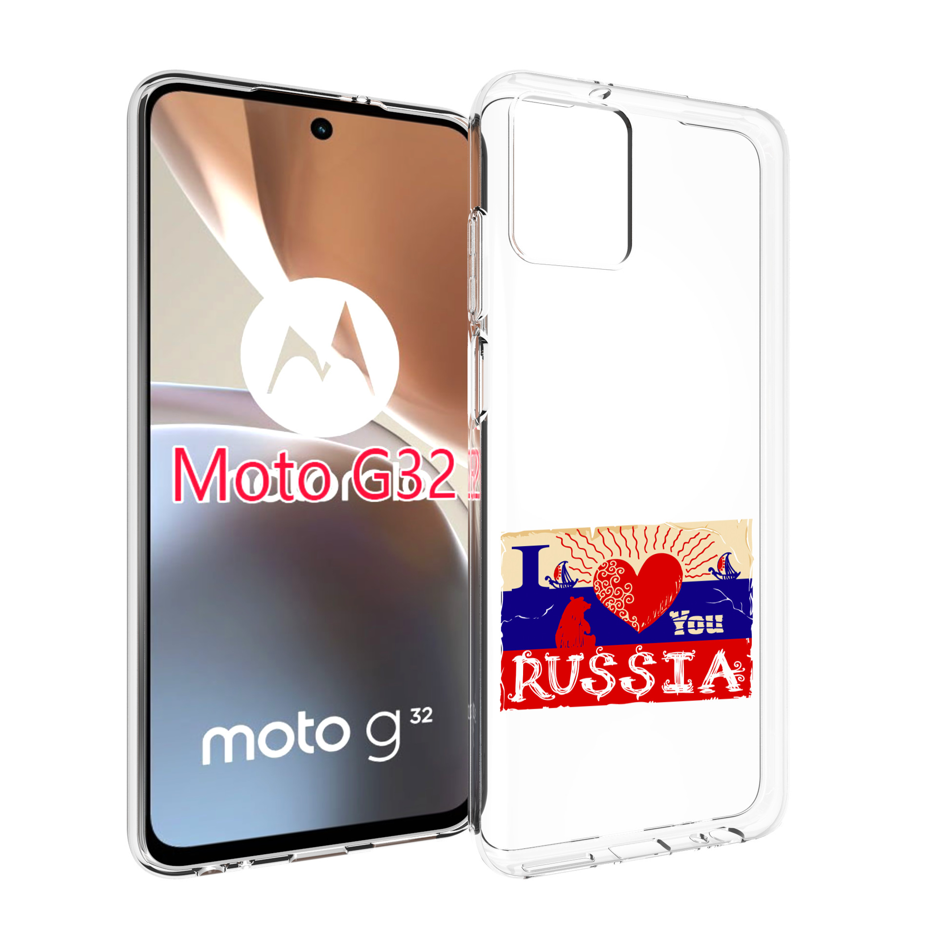 

Чехол MyPads Люблю Россию для Motorola Moto G32, Прозрачный, Tocco