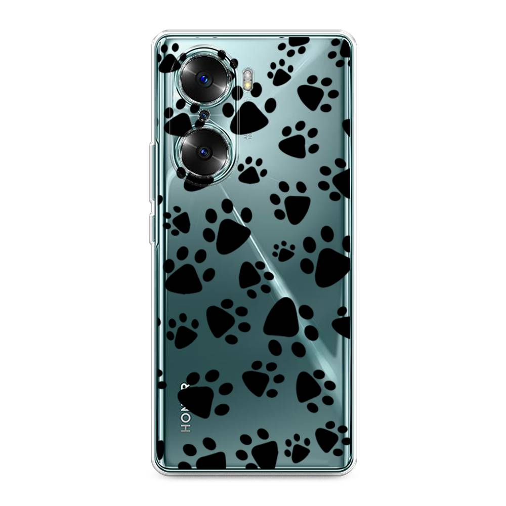 

Чехол Awog на Honor 60 "Лапки черные", Разноцветный, 6106650-2