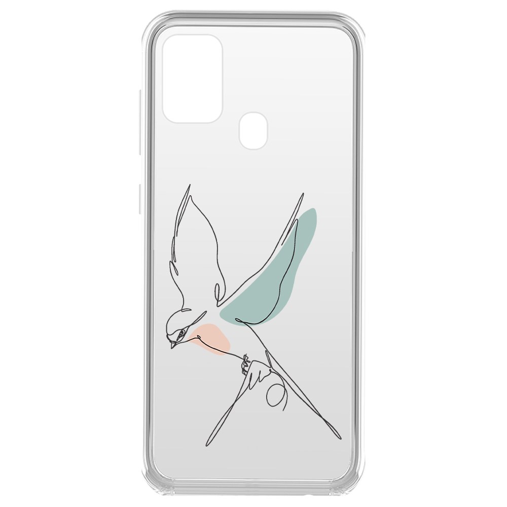 фото Чехол-накладка krutoff clear case полет для samsung galaxy a21s (a217)
