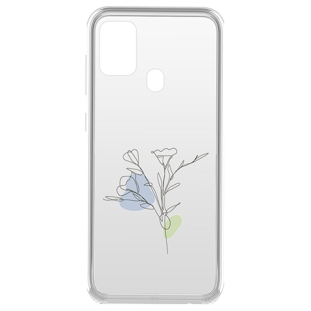

Чехол-накладка Krutoff Clear Case Эустома для Samsung Galaxy A21s (A217), Прозрачный