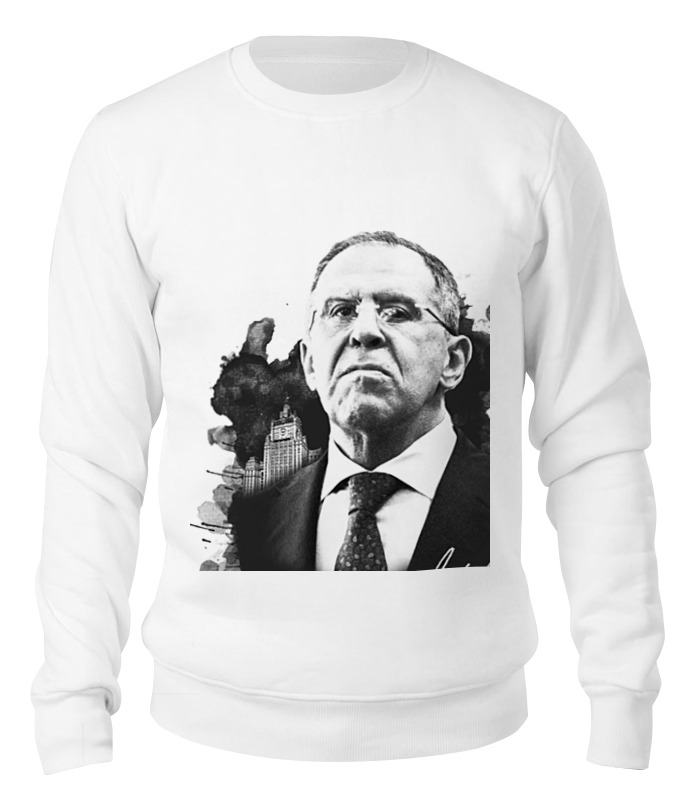 

Свитшот унисекс Printio Mr. lavrov we love белый L, Mr. lavrov we love