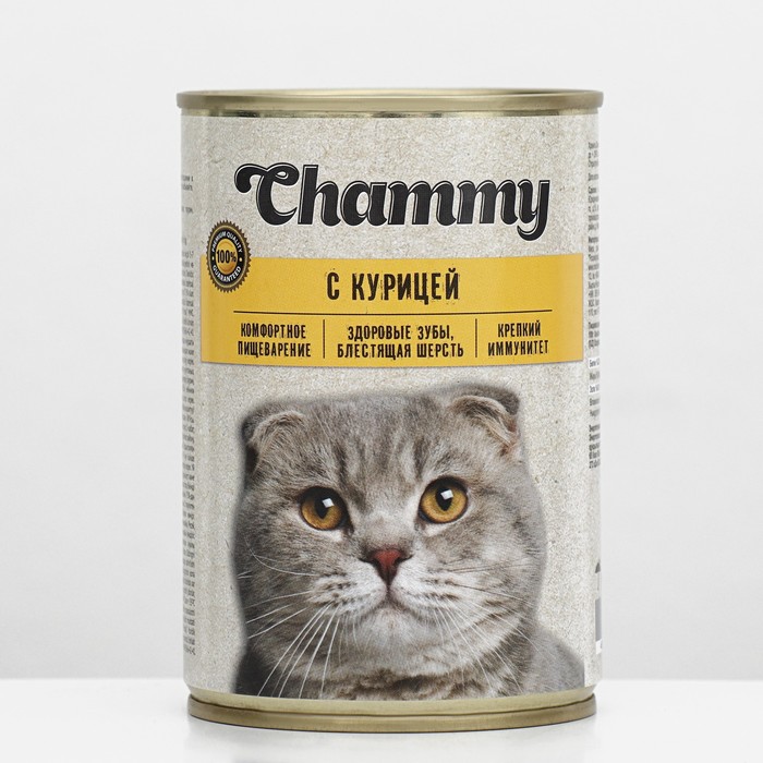 

Консервы для кошек Chammy курица в соусе, 415г