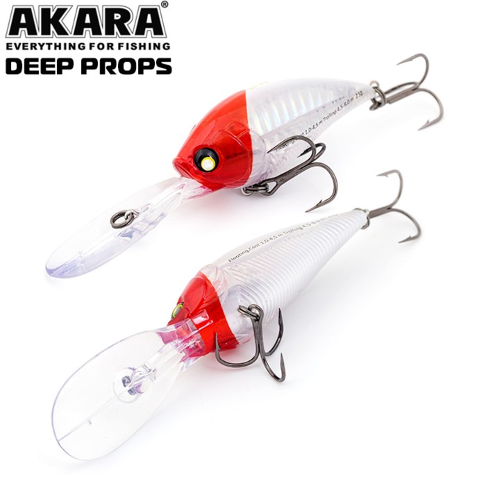 

Воблер Akara Deep Props 70F, цвет A52, длина 7 см, 23 гр., Красный;белый, Deep Props 70F