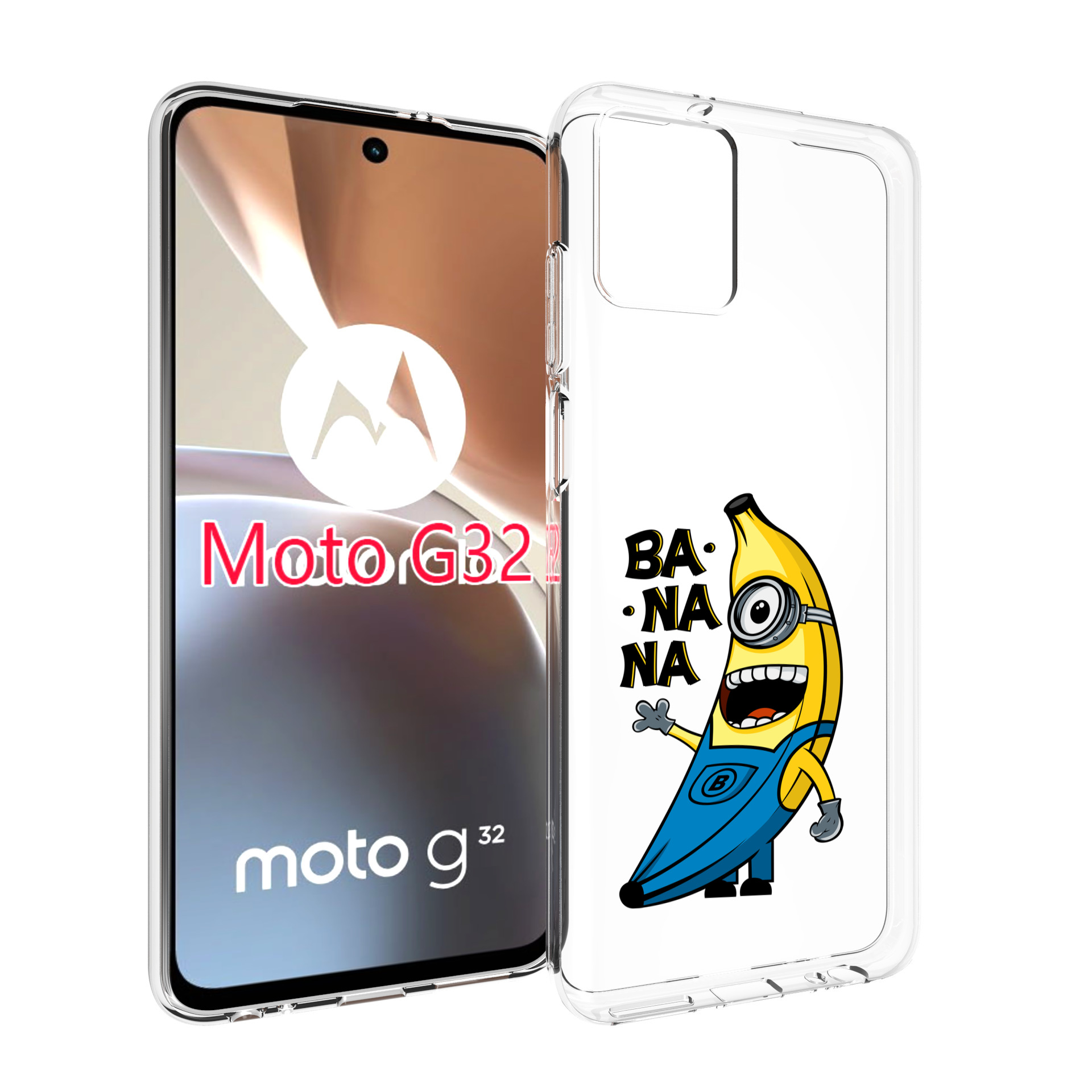 

Чехол MyPads Банана-миньон для Motorola Moto G32, Прозрачный, Tocco