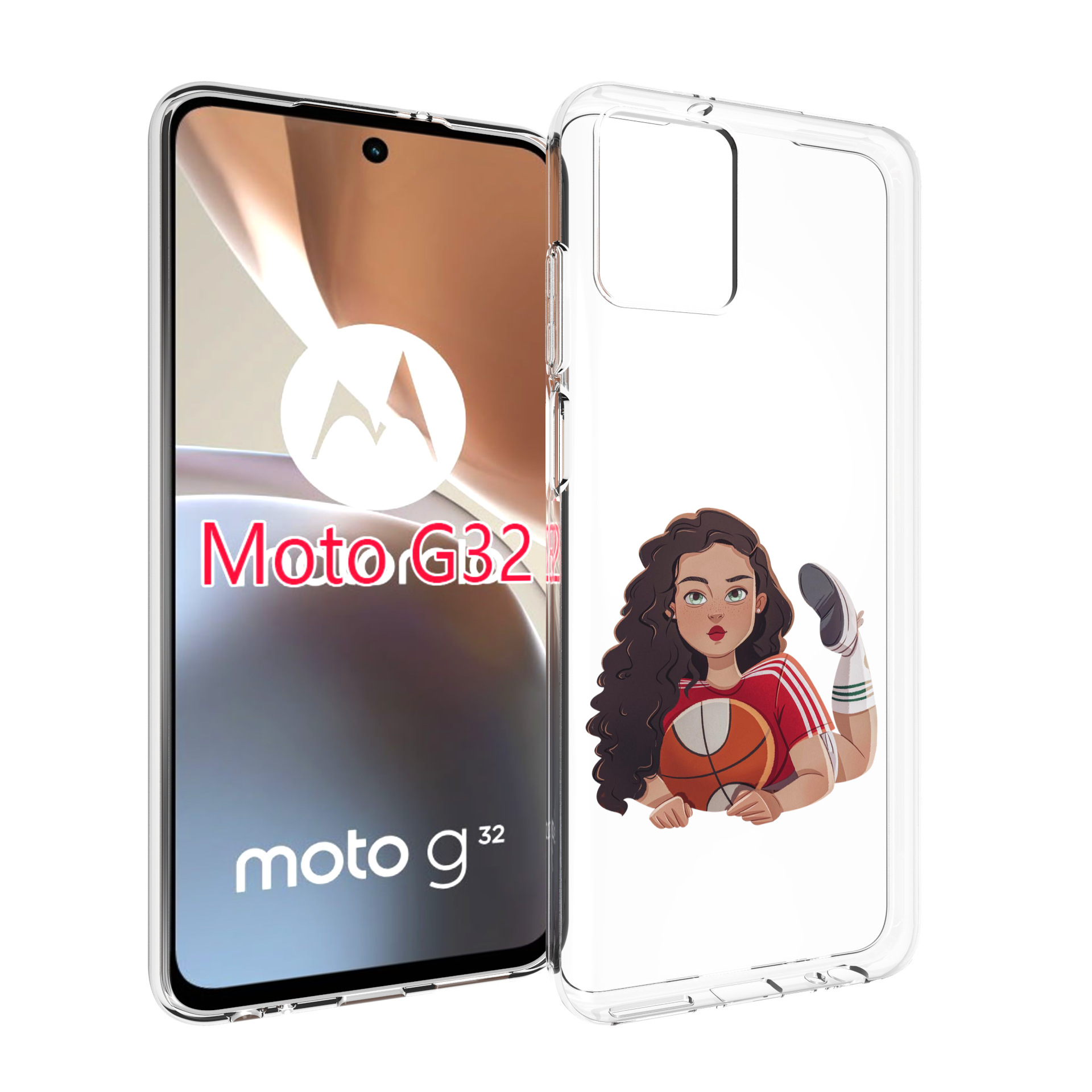 

Чехол MyPads Баскетболитска-в-гольфах женский для Motorola Moto G32, Прозрачный, Tocco