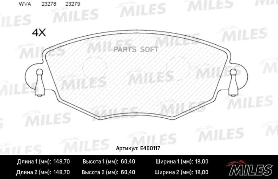 

Колодки Тормозные Ford Mondeo 00-07; Jaguar X-Type 01- Передние Low-Metallic Miles Miles а