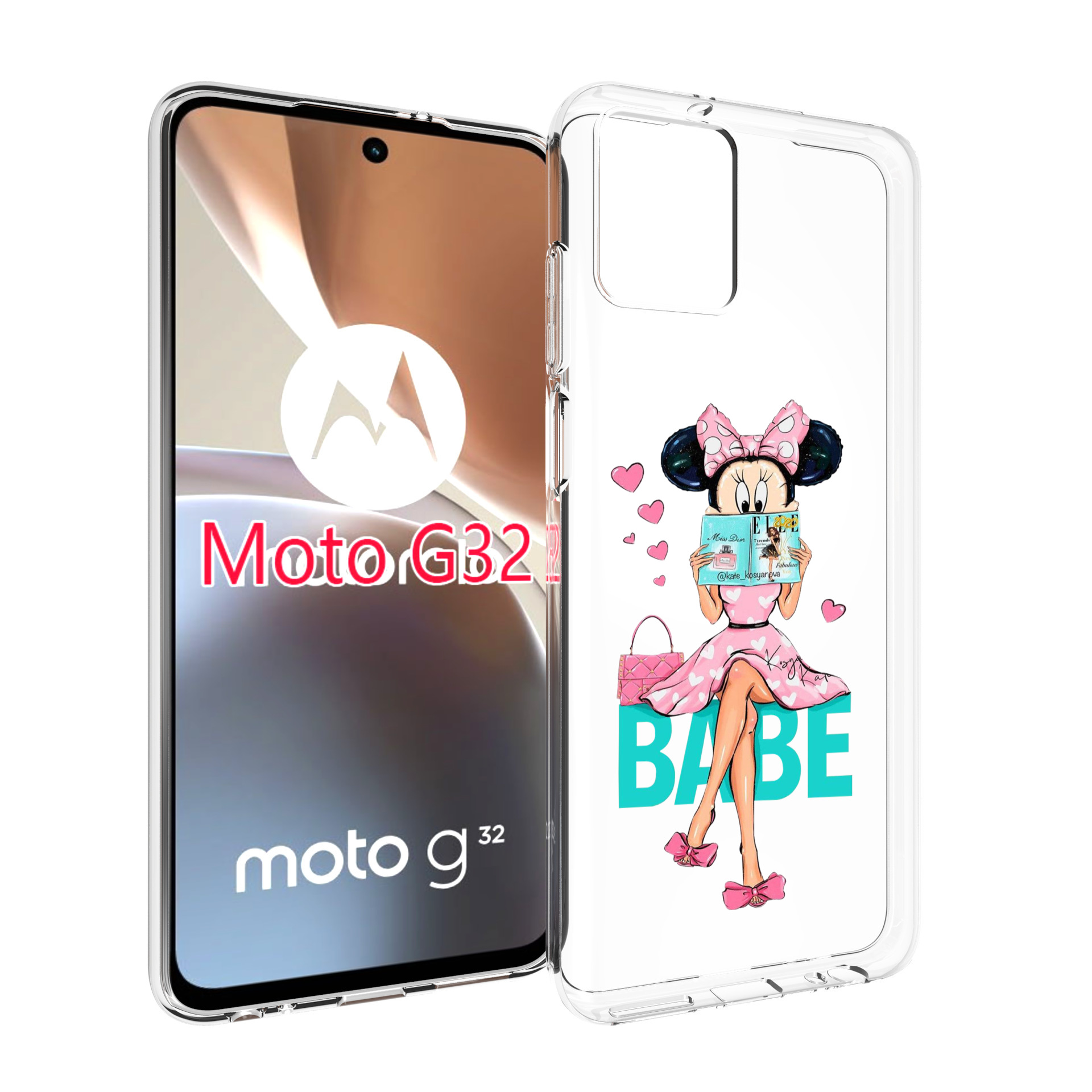 

Чехол MyPads Бейби-микки для Motorola Moto G32, Прозрачный, Tocco
