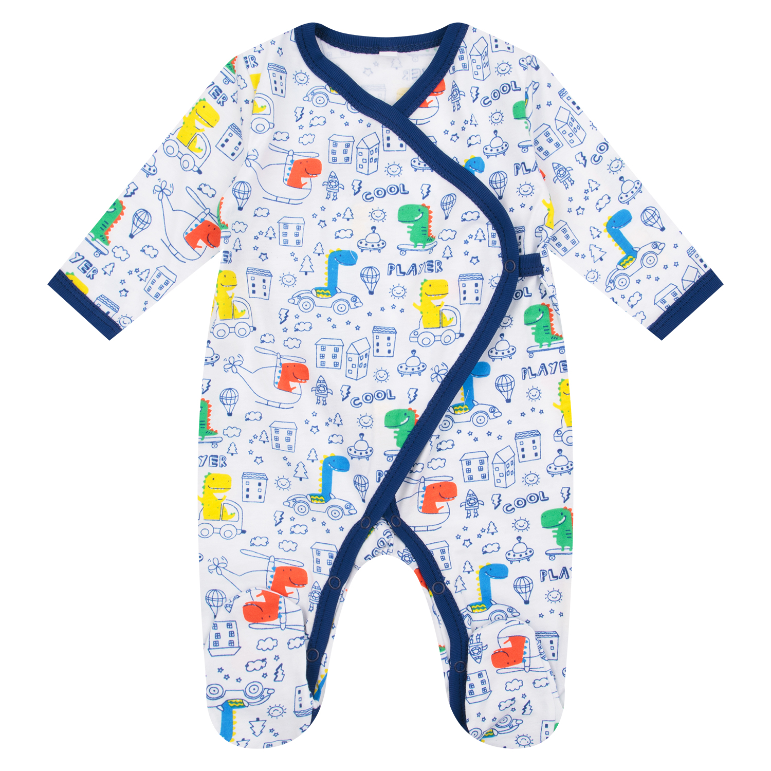 

Комбинезон Leader Kids Динозаврик, цвет: белый р.62, ЛКЛ20201559ку01