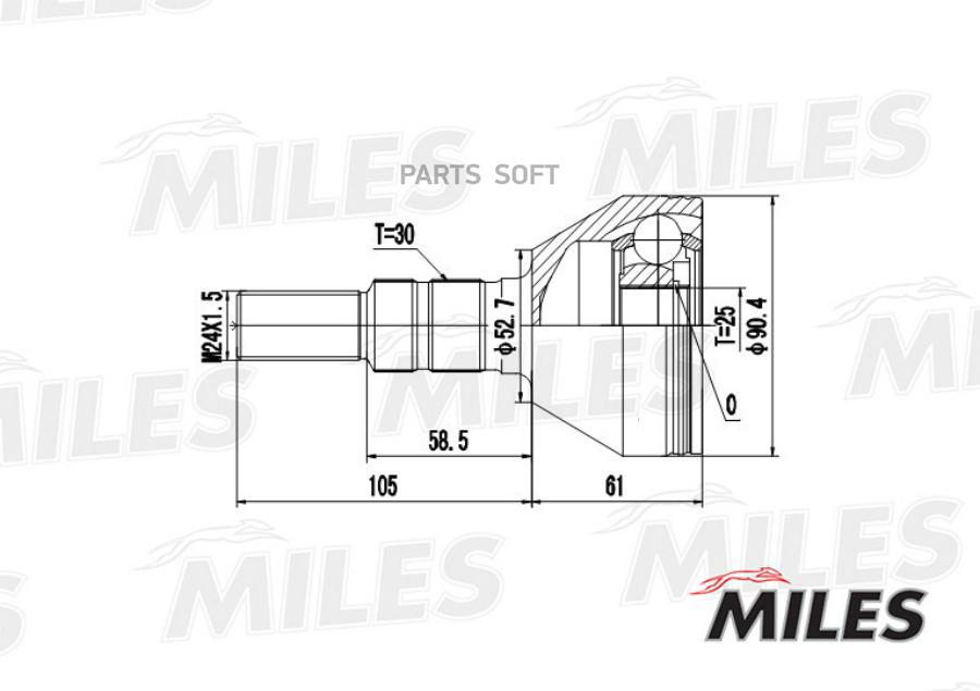 

Шрус Miles Ga20363 Шрус Opel Signum/Vectra 1.6-2.2 02- Нар. Miles арт. GA20363