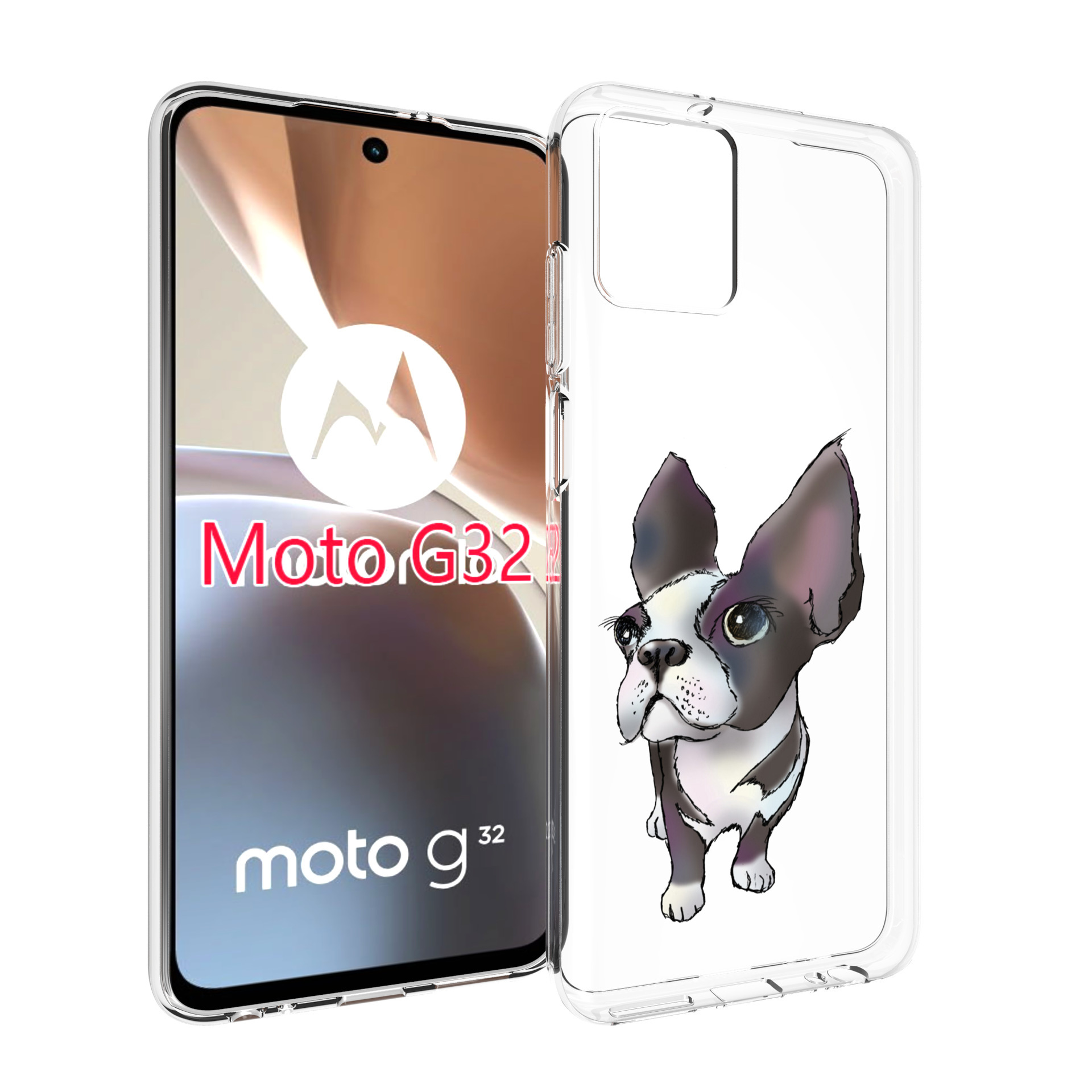 

Чехол MyPads Бульдожка для Motorola Moto G32, Прозрачный, Tocco