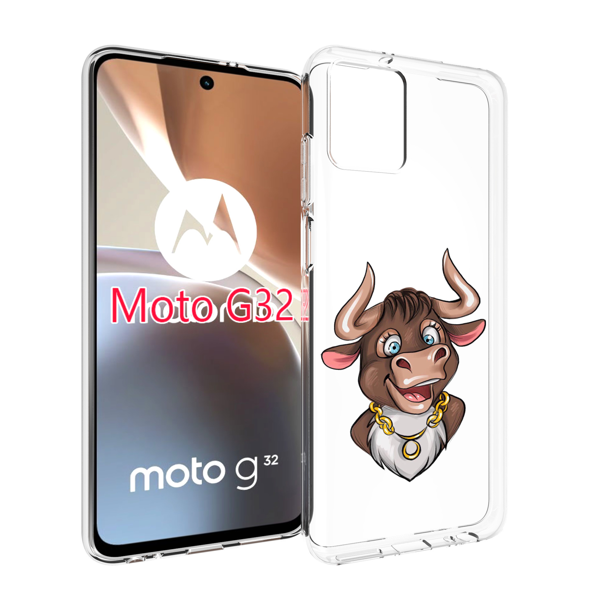 

Чехол MyPads Бычок для Motorola Moto G32, Прозрачный, Tocco
