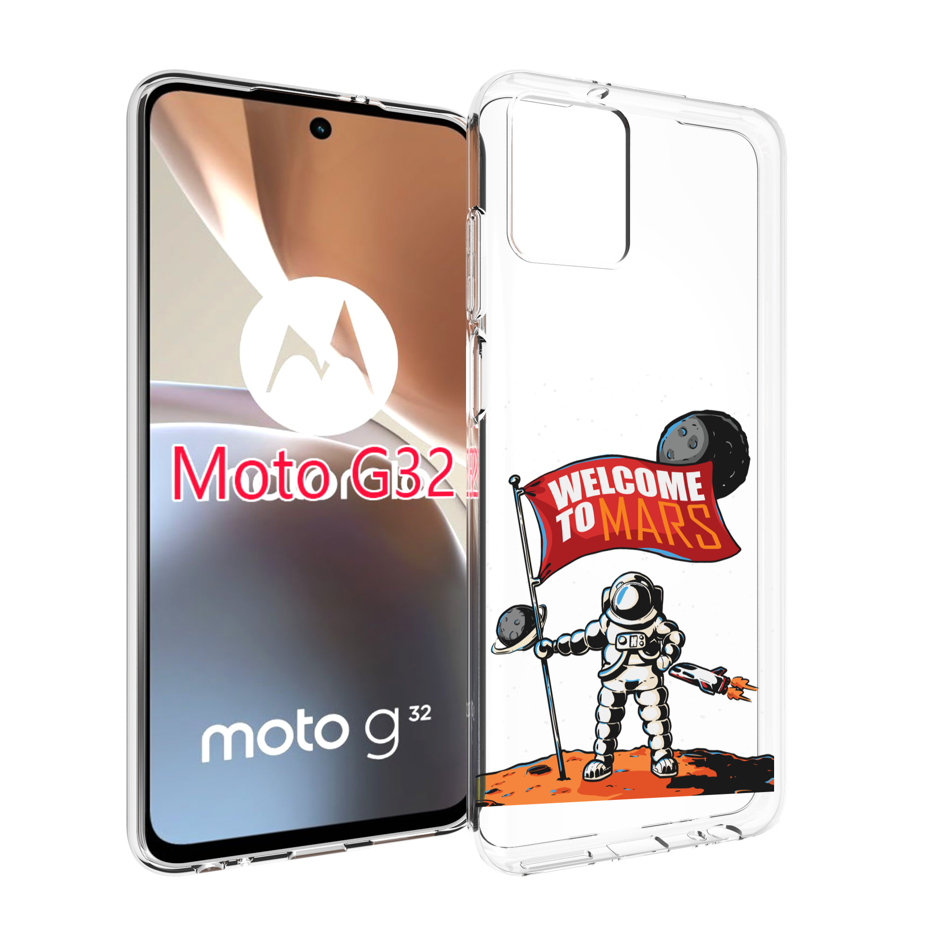

Чехол MyPads Вэлком-Марс для Motorola Moto G32, Прозрачный, Tocco