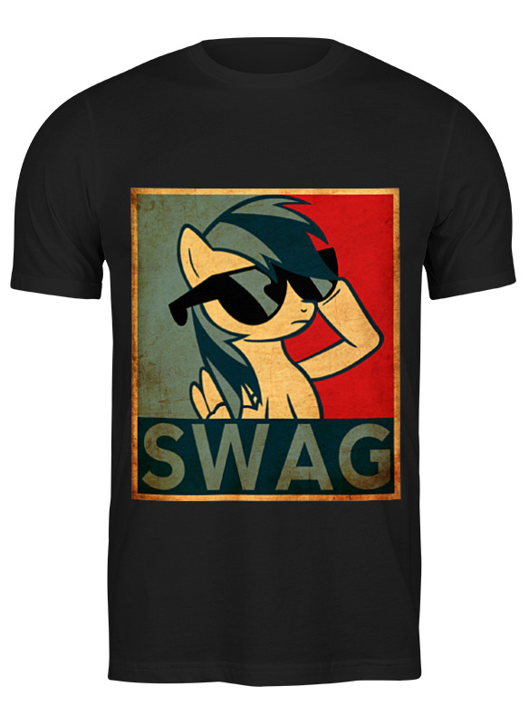 

Футболка мужская Printio Пони swag черная M, Пони swag