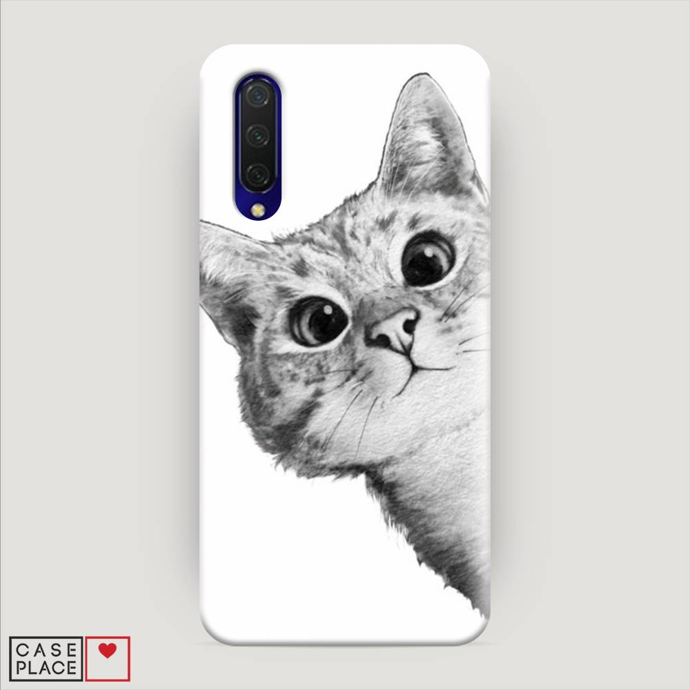 

Пластиковый чехол "Кот рисунок черно-белый" на Xiaomi Mi CC9, 36120-1