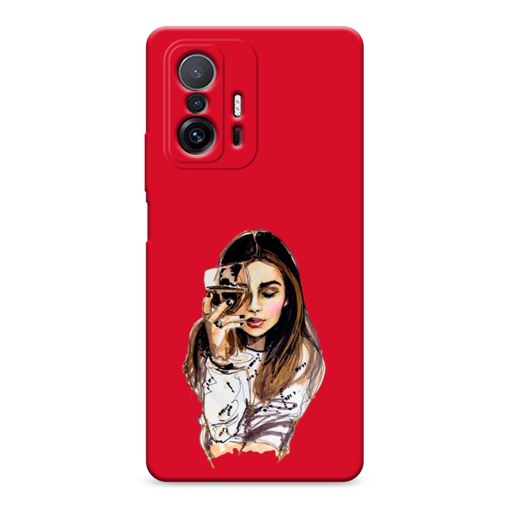 

Чехол Awog на Xiaomi Mi 11T/11T Pro "Девушка с бокалом", Разноцветный, 313753-1