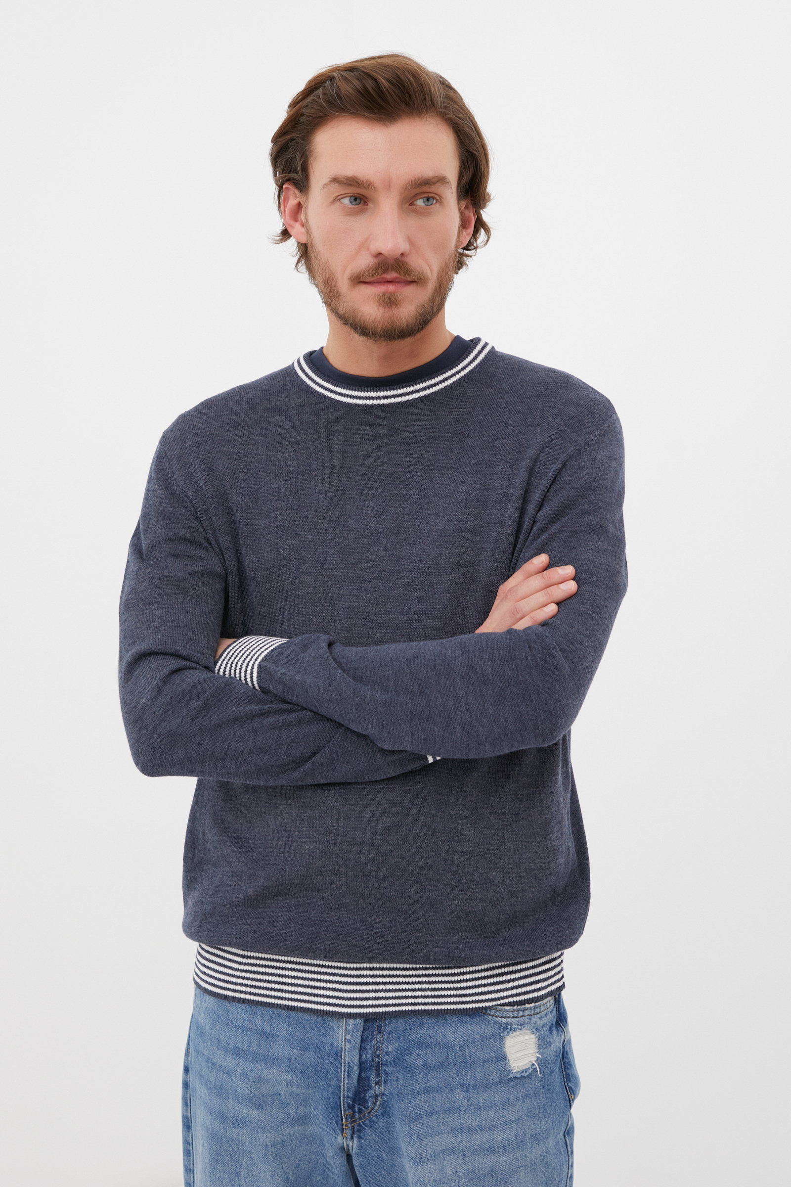 

Джемпер мужской Finn Flare BAS-20113 синий L, BAS-20113