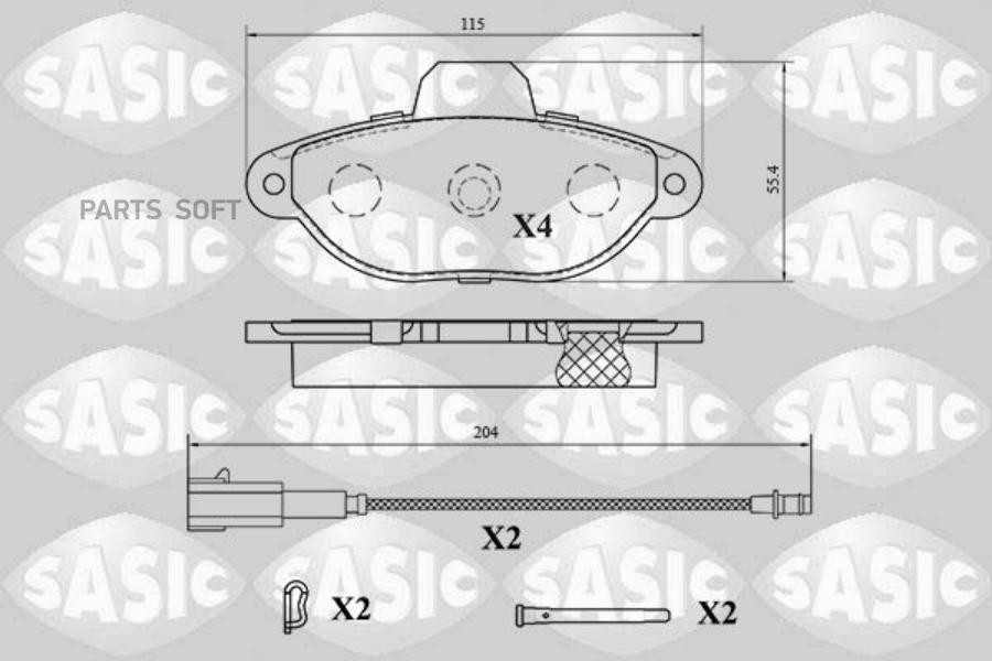 Тормозные колодки SASIC дисковые 6216194