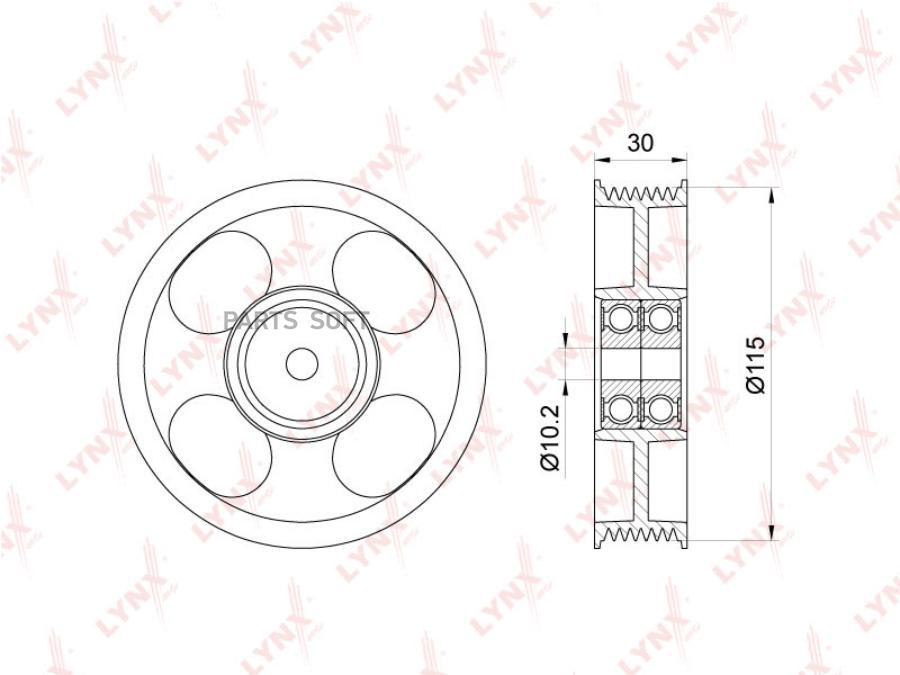 

PB-7037_ролик обводной генератора Toyota Rav 4 2.4 05>