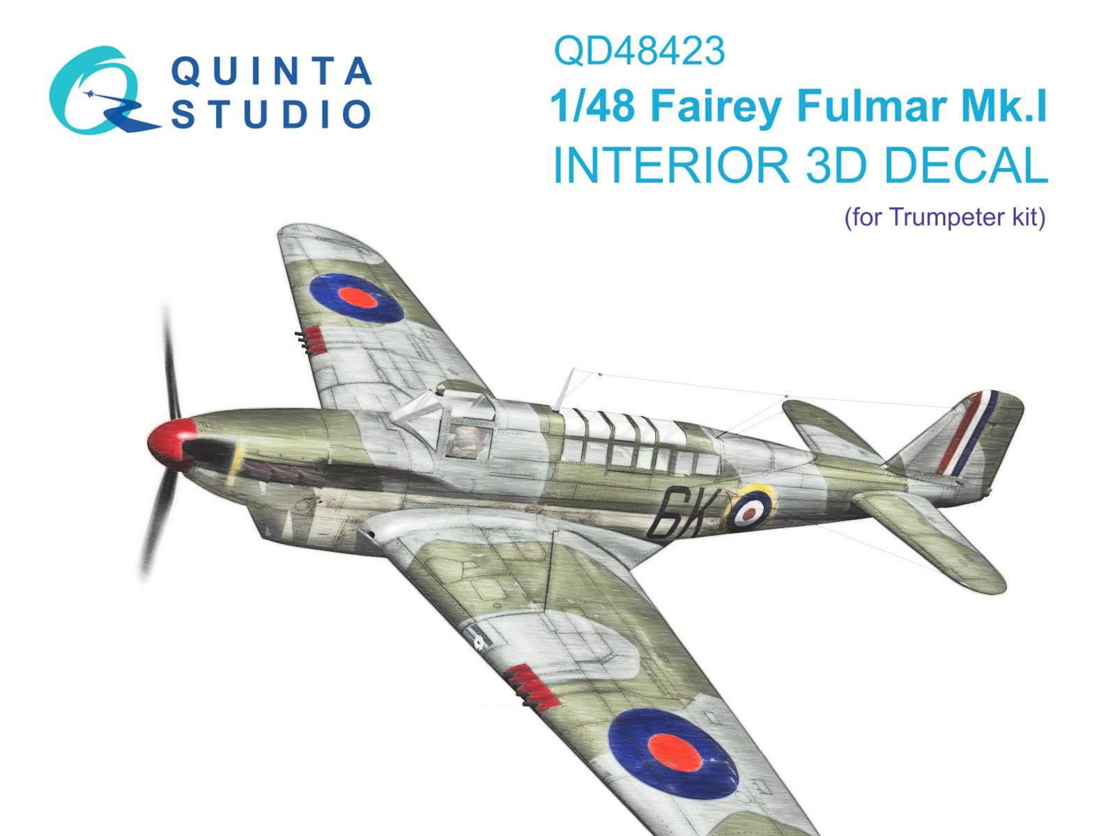 

3D Декаль Quinta Studio интерьера кабины Fairey Fulmar Mk I QD48423, Цветной