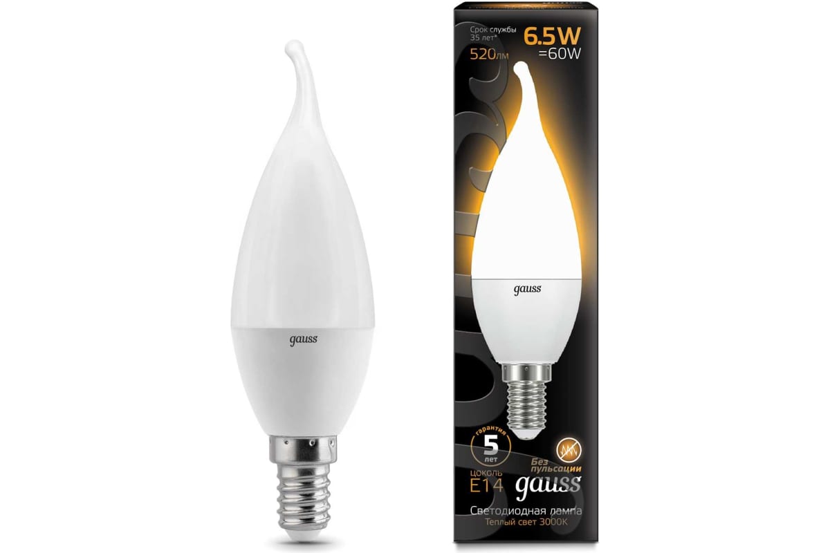 

Упаковка ламп LED GAUSS E14, свеча, 6.5Вт, 10 шт. 104101107, Упаковка ламп LED GAUSS E14, свеча, 6.5Вт, 10 шт. [104101107]
