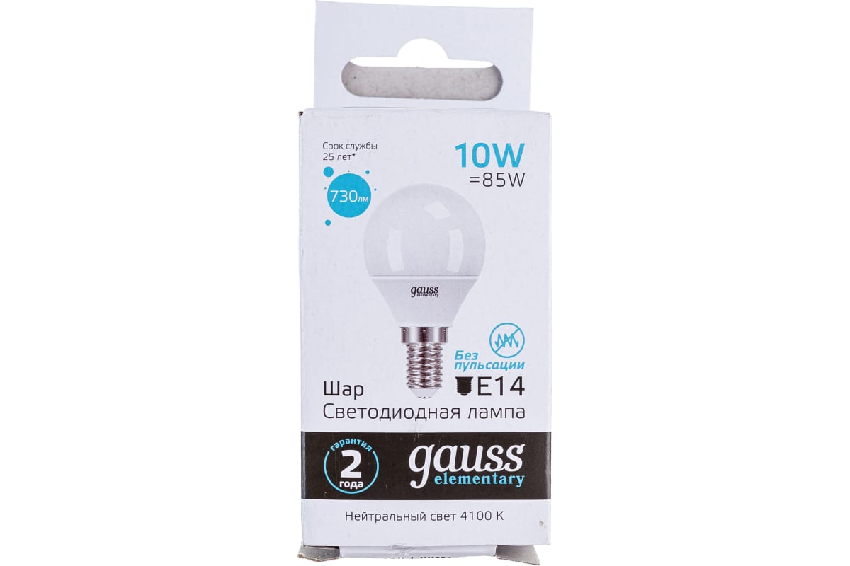 

Упаковка ламп LED GAUSS E14, шар, 10Вт, 10 шт. 53120, Упаковка ламп LED GAUSS E14, шар, 10Вт, 10 шт. [53120]