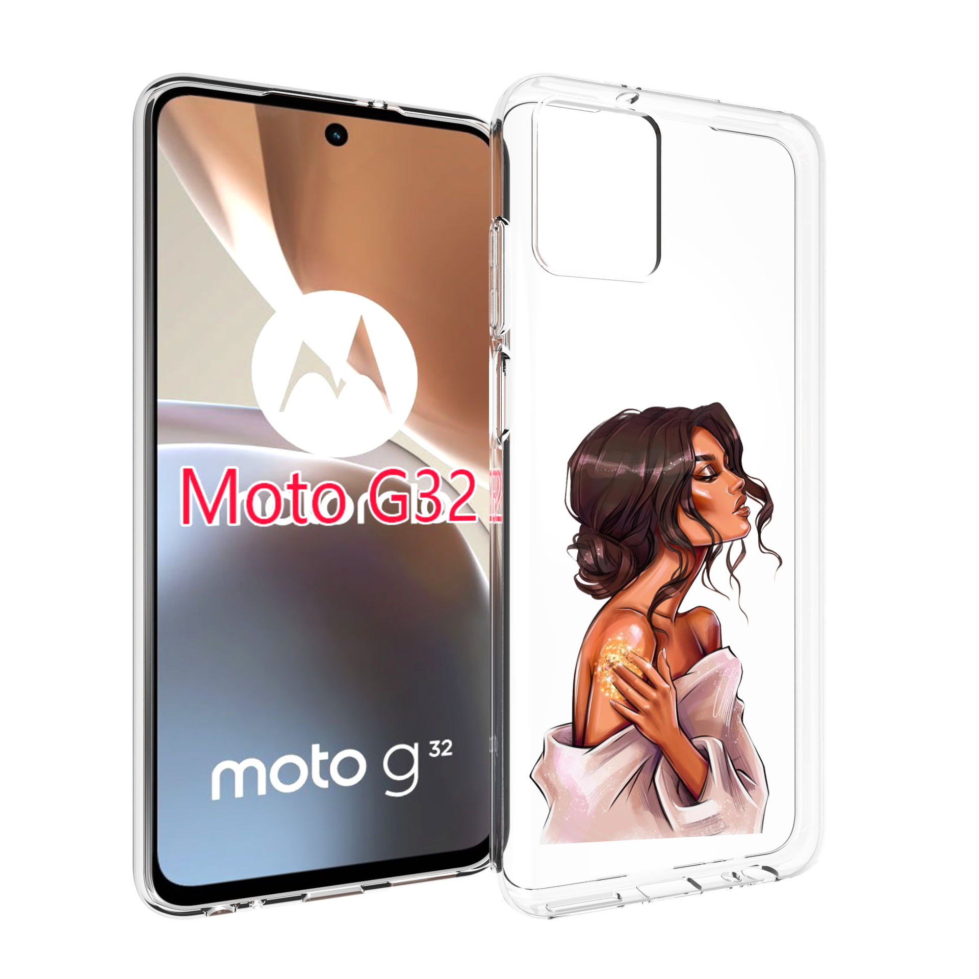 

Чехол MyPads Девушка-нежная женский для Motorola Moto G32, Прозрачный, Tocco