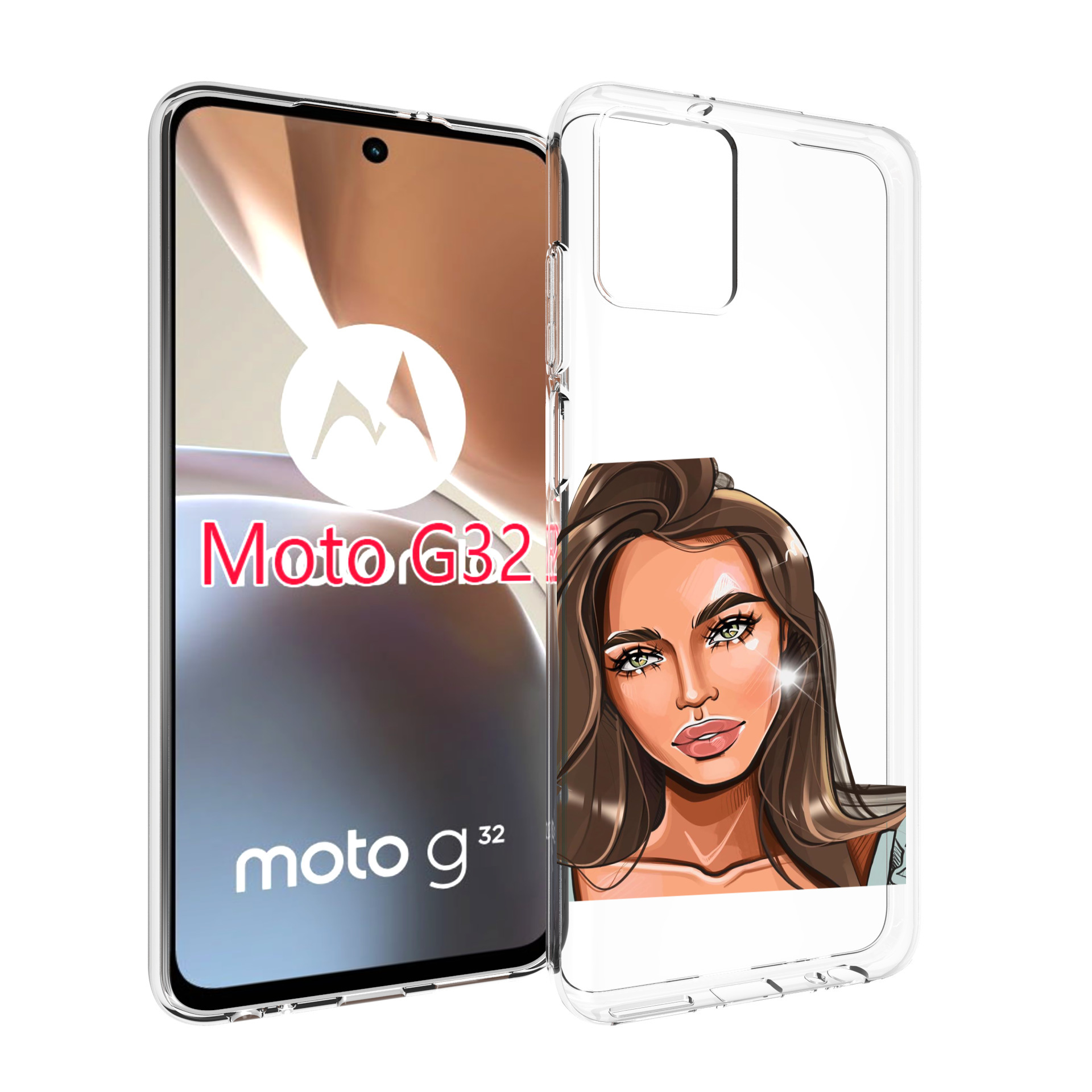 

Чехол MyPads Девушка-с-зелеными-глазами для Motorola Moto G32, Прозрачный, Tocco