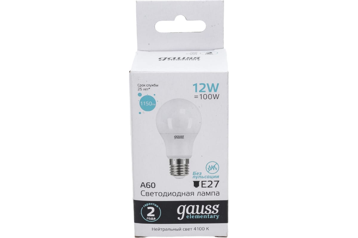 

Упаковка ламп LED GAUSS E27, груша, 12Вт, 10 шт. 23222, Упаковка ламп LED GAUSS E27, груша, 12Вт, 10 шт. [23222]