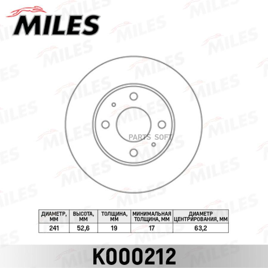 

Диск Тормозной Передний Hyundai Accent (Lc) 00-06 (Trw Df4496) K000212 Miles арт. K000212