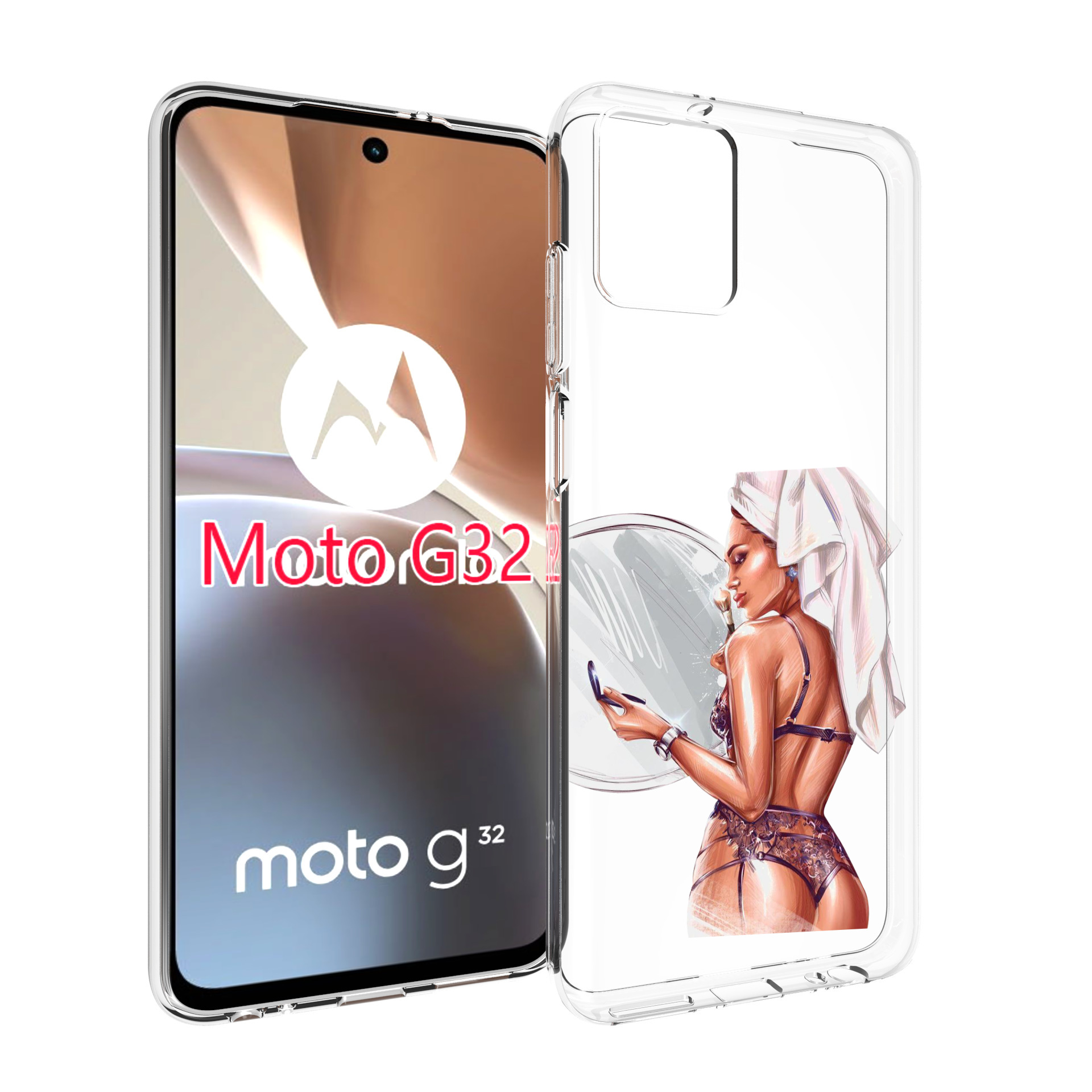Чехол MyPads Девушка-с-полотенцем женский для Motorola Moto G32