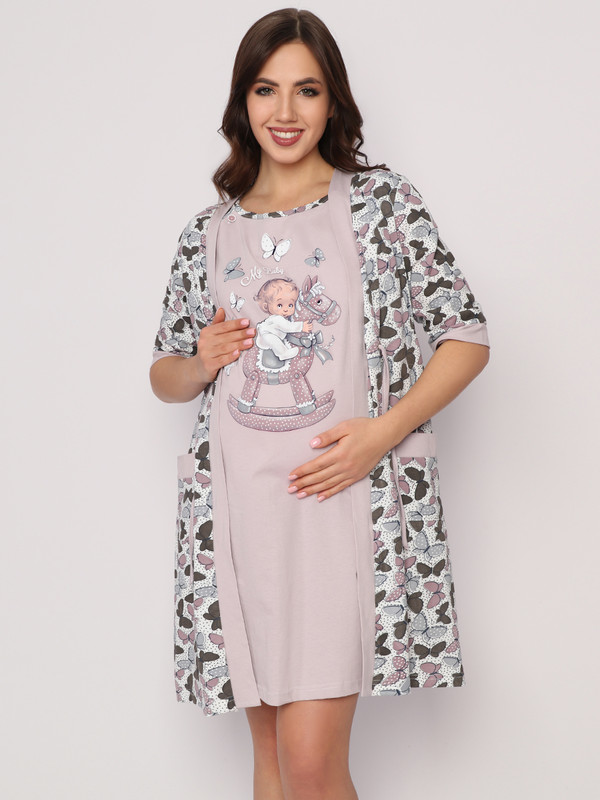 

Комплект домашний для беременных женский Fashion Margo КЖ0271 бежевый 48 RU, КЖ0271