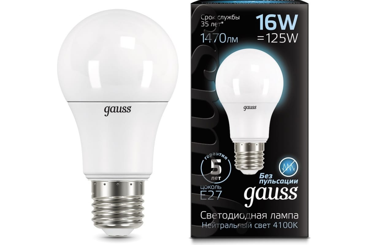 

Упаковка ламп LED GAUSS E27, груша, 16Вт, A60, 10 шт. 102502216, Упаковка ламп LED GAUSS E27, груша, 16Вт, A60, 10 шт. [102502216]