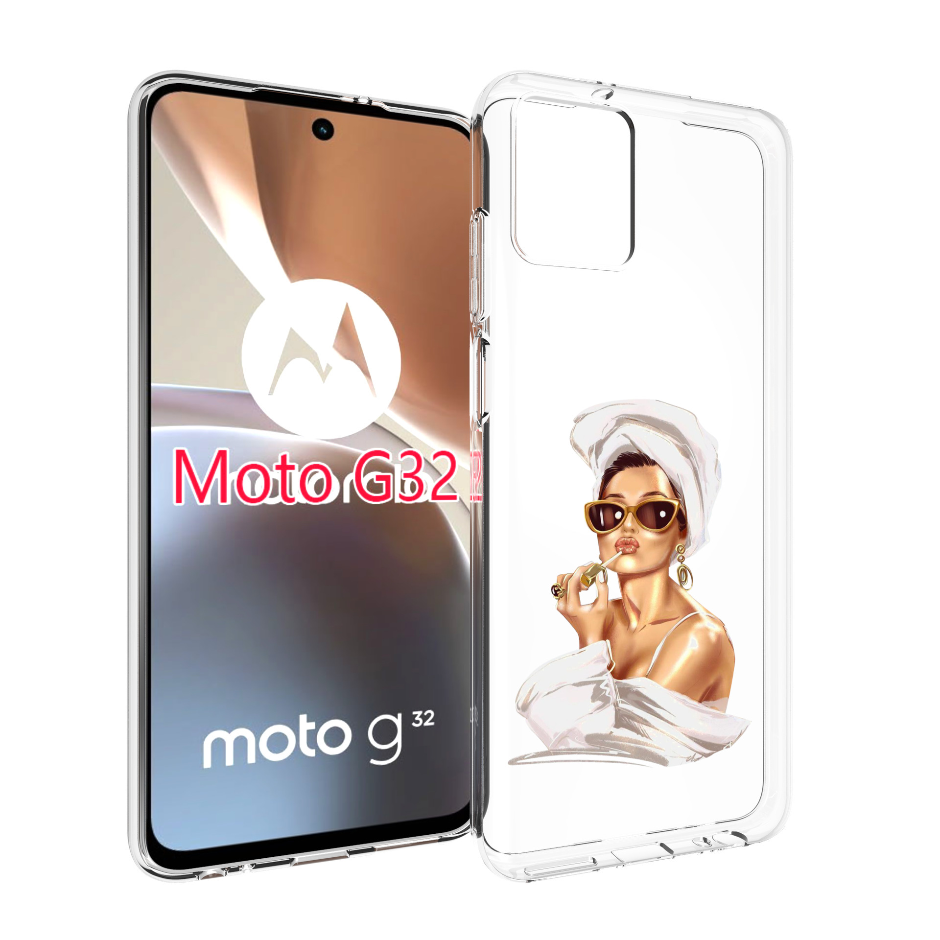 

Чехол MyPads Девушка-утром женский для Motorola Moto G32, Прозрачный, Tocco