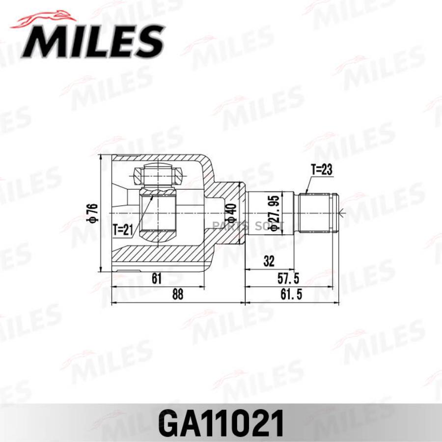 

Шрус Внутренний Левый Ford Focus I 98-05 Ga11021 Miles арт. GA11021