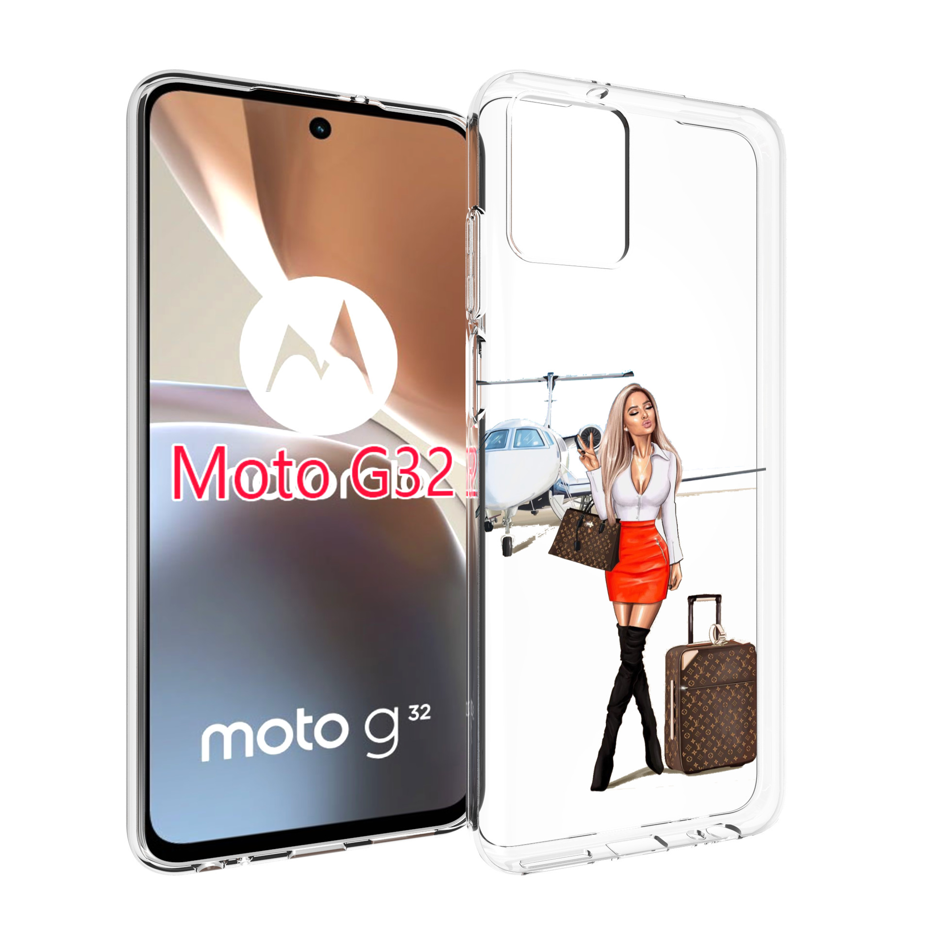 

Чехол MyPads Деловая-девушка женский для Motorola Moto G32, Прозрачный, Tocco