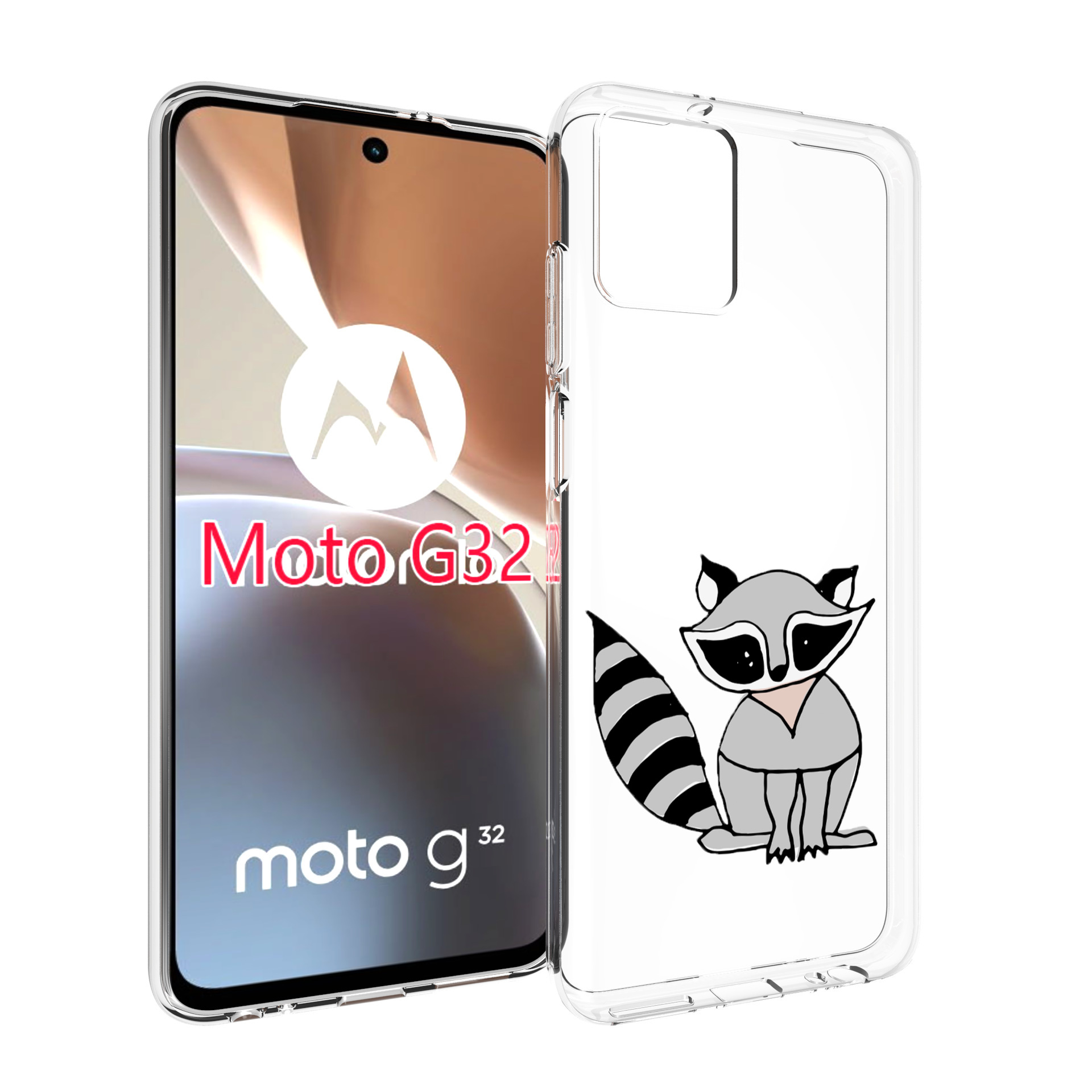 

Чехол MyPads Енотик для Motorola Moto G32, Прозрачный, Tocco