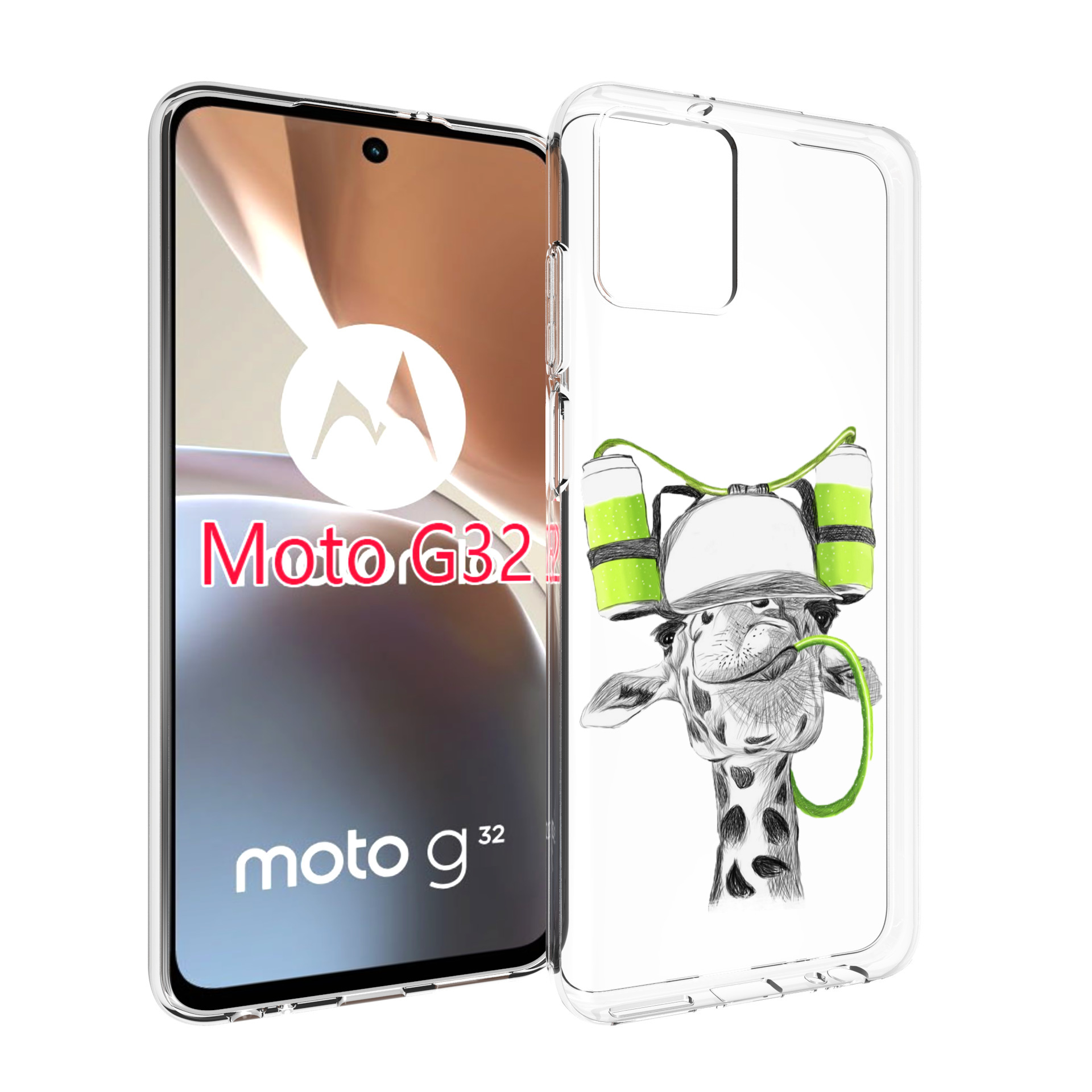 

Чехол MyPads Жираф для Motorola Moto G32, Прозрачный, Tocco