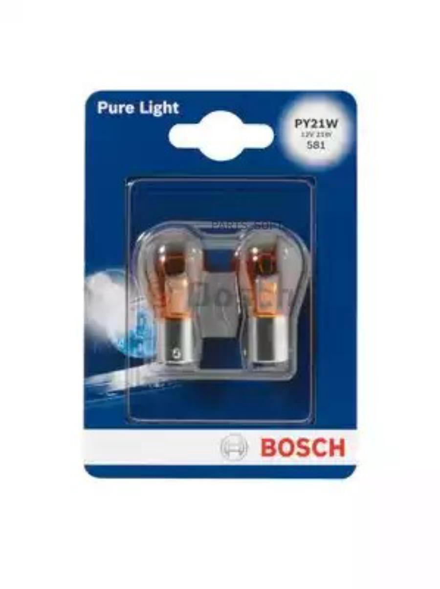 

Комплект Ламп Накаливания Блистер 2шт Py21w 12v 21w Bau15s Pure Light BOSCH 1987301018